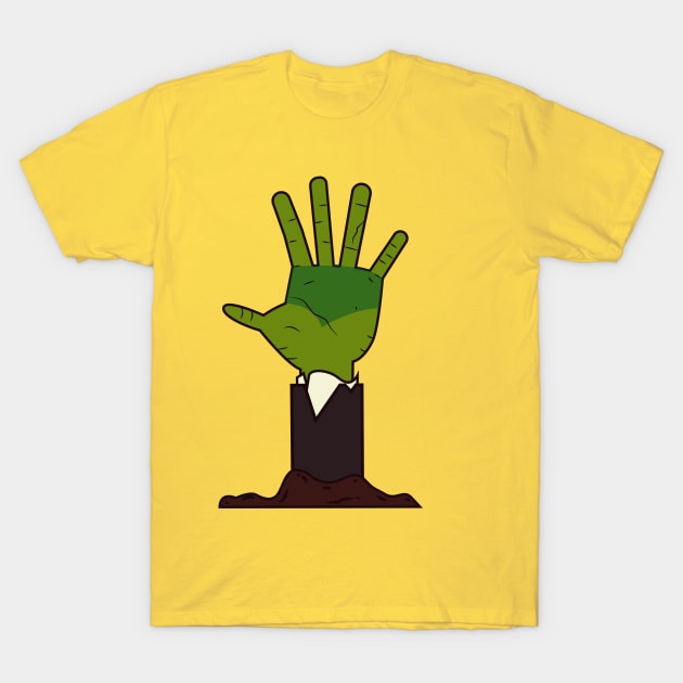 the zombie hand T-Shirt by HarlinDesign